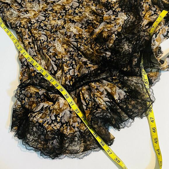Vintage Albert Nipon Silk Floral Layered Dress Size 4 - Picture 7 of 7
